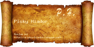 Pisky Hiador névjegykártya